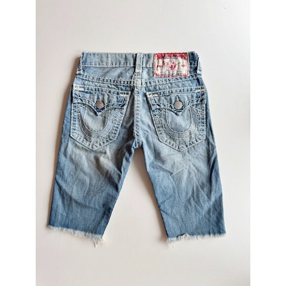 TRUE RELIGION Ricky Cut-Off Super Tee Cotton Denim Bermuda Shorts, Size 28 - Picture 7 of 16